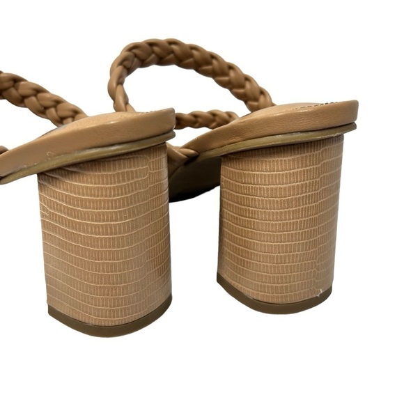 NWOT DV Dolce Vita Pang Slip On Braided Strappy Chunky Heels Sandals Tan Size 9 - Picture 11 of 16